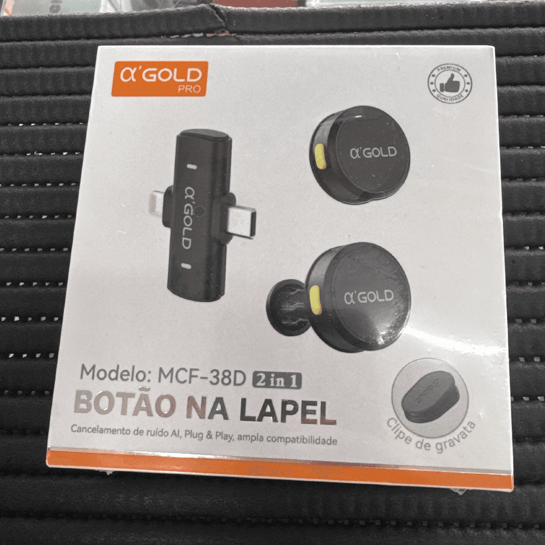 Microfone de Lapela - MCF-38D 2 in 1 iPhone e Tipo-C