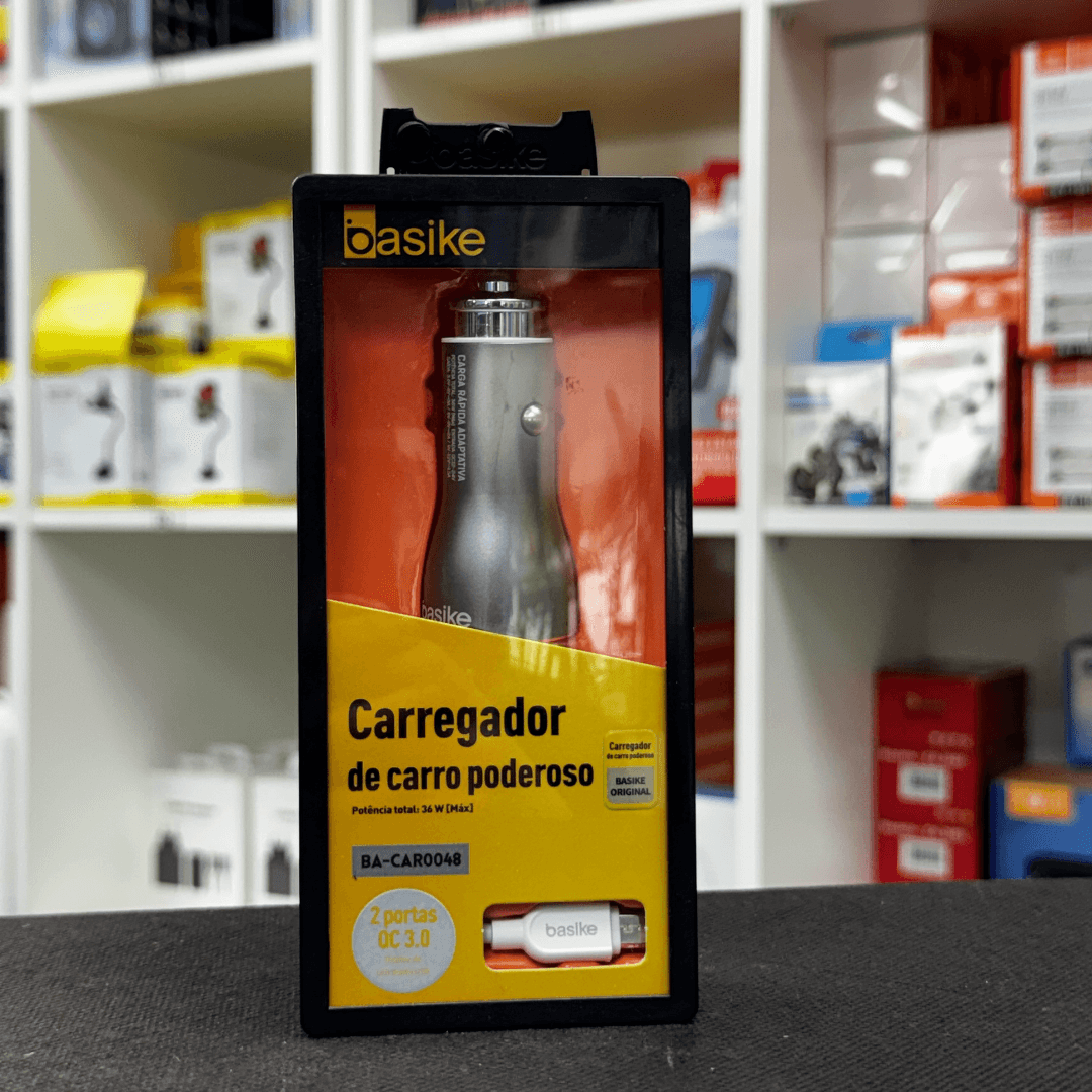 Carregador veicular com cabo V8 BA-CAR0048