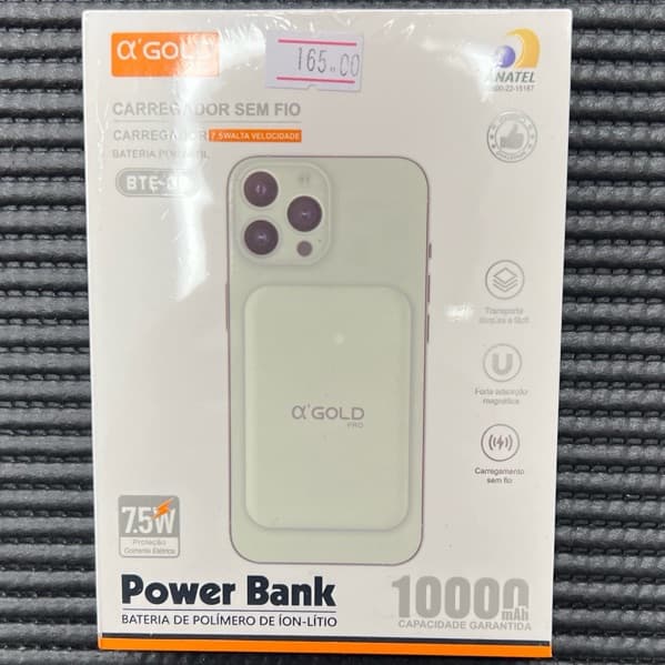 Carregador portatil indução 10000mah BTE-07 - BTE-07B a'GOLD