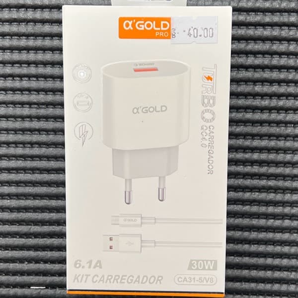 Kit carregador MICRO 30W CA31-5/V8 a'GOLD