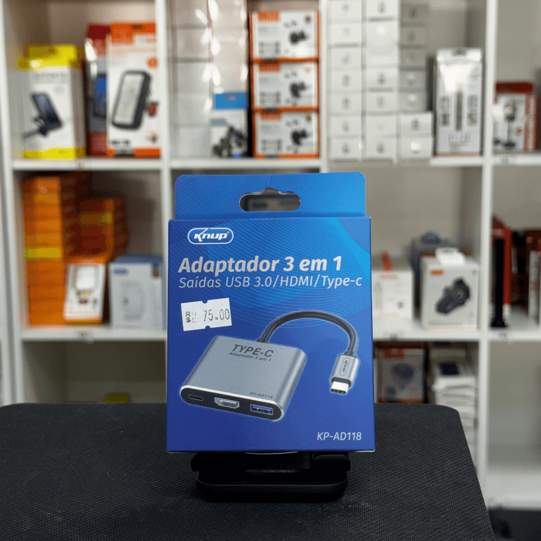 Adaptador 3 em 1 - USB 3.0 / HDMI / Tipo-C