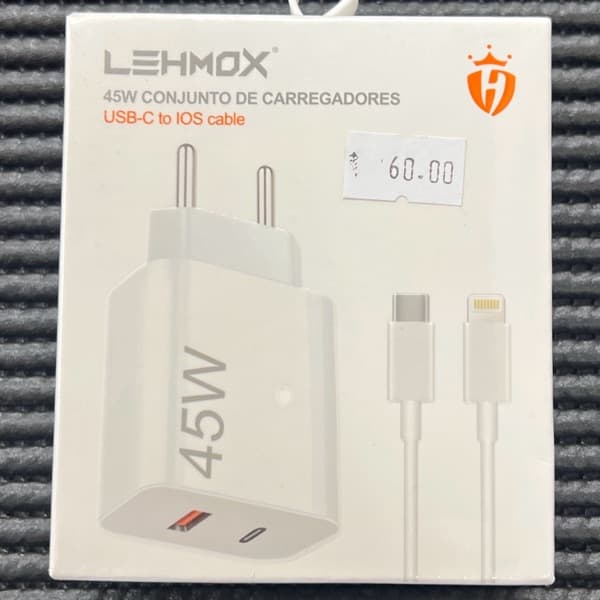 Kit carregador 45W Tipo-C/IOS LE-405 A+IOS LEHMOX