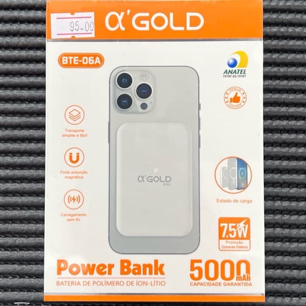 Carregador portatil indução 5000mah BTE-06A a'GOLD