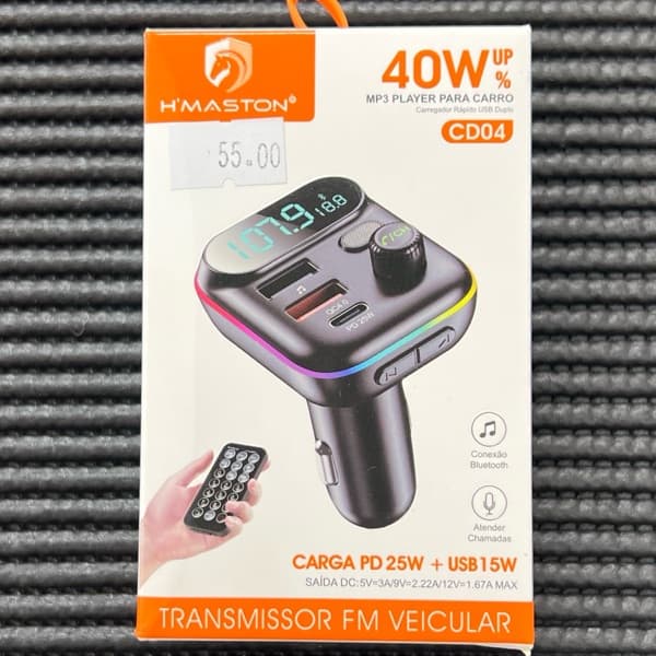 Transmissor FM veicular 40W CD04 H´MASTON