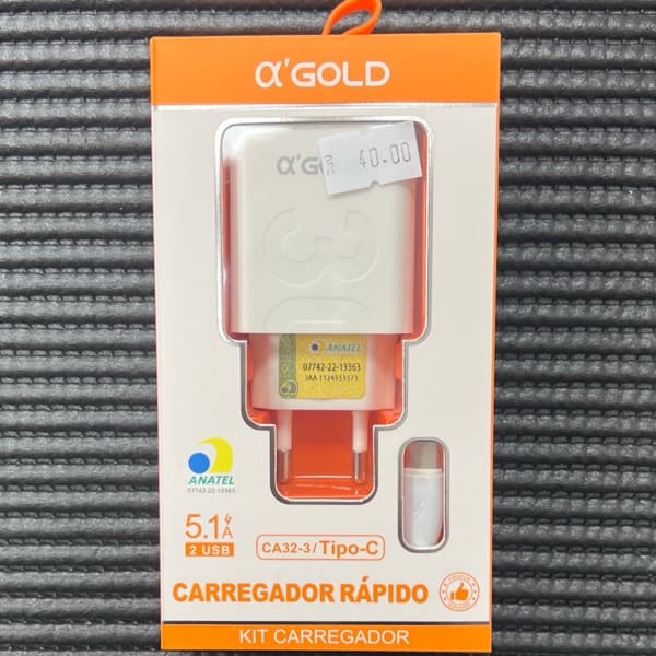 Kit carregador CA32-3/Tipo-C a'GOLD