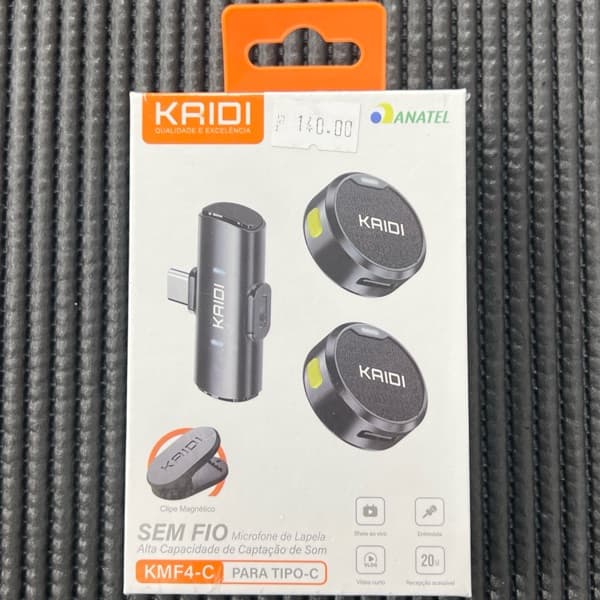 Microfone lapela sem fio Tipo-C KMF4-C KAIDI