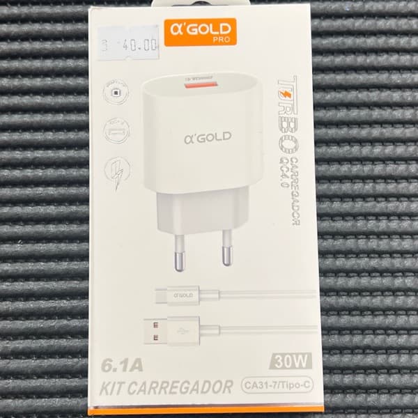 Kit carregador 30W turbo CA31-7/Tipo-C a´gold